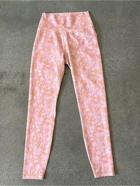 High-Rise Pink Floral Leggings for Women